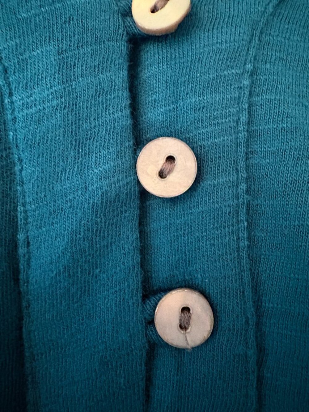NWOT J. Jill Teal V-Neck Henley Slub Knit Lightweight Top Sz L - Picture 5 of 6